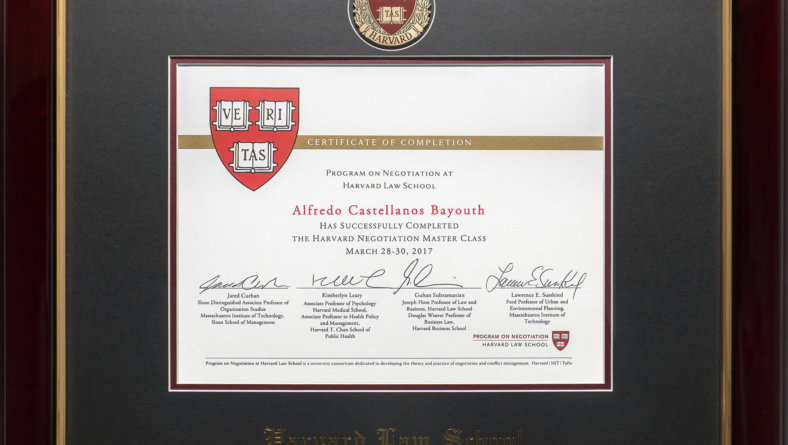 Harvard Law School  – MIT Negotiation Master Class